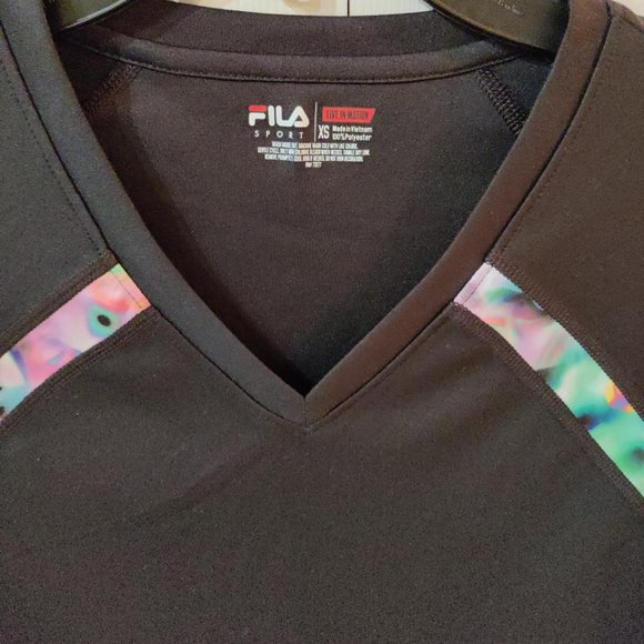 Fila Sport Live in Motion Women's Short Sleeve Black Top XS - Picture 3 of 3